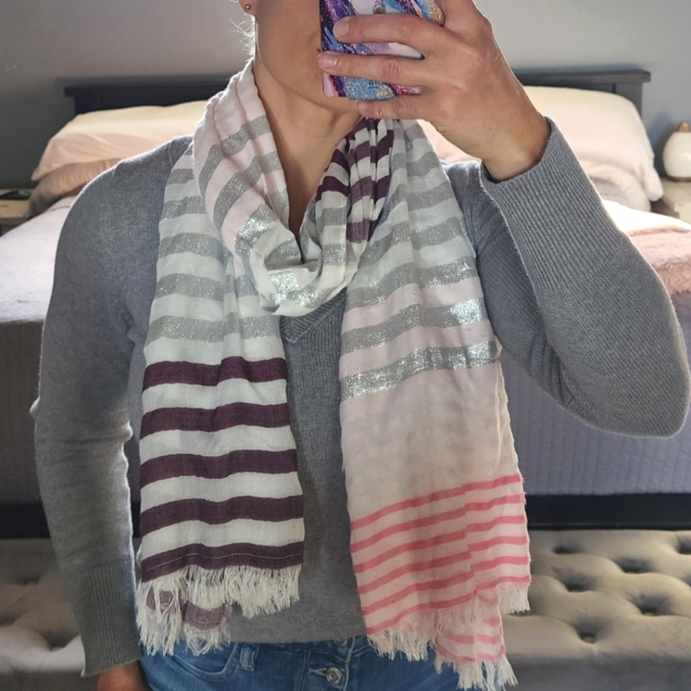 Long Striped sparkle scarf
